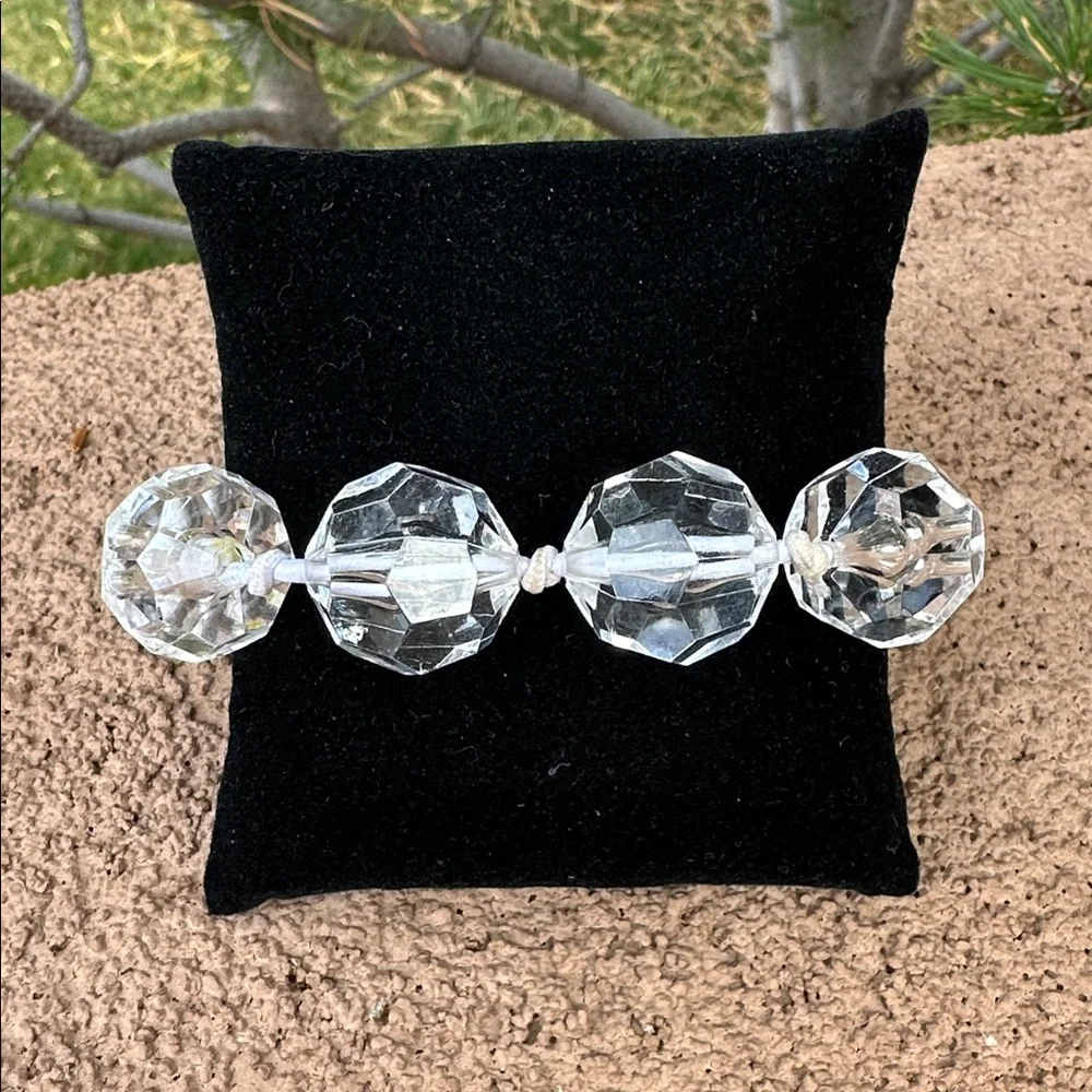 Gymboree Faceted Clear Bead Stretch Bracelet